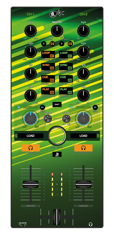 Reloop Mixtour Skin Green Lazer